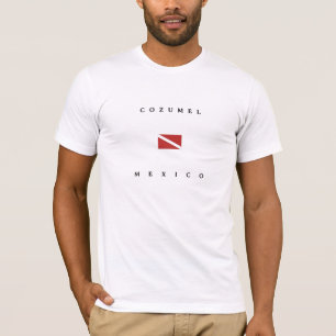 Unterwasseratemgerät-Tauchen-Flagge Cozumel Mexik T-Shirt