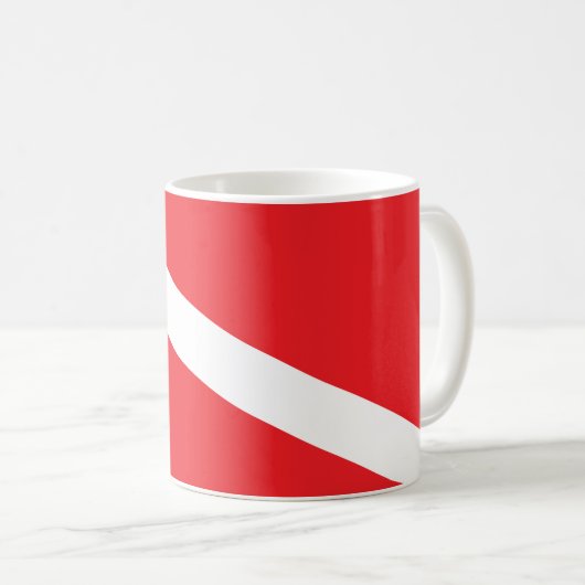 Unterwasseratemgerät-Taucher-Tauchen-Flaggen-Tasse Kaffeetasse (VorderseiteRechts)