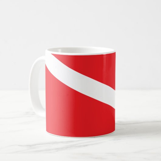 Unterwasseratemgerät-Taucher-Tauchen-Flaggen-Tasse Kaffeetasse (Vorderseite Links)