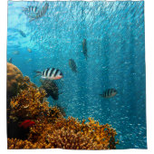 Unterwasserduschvorhang mit Koralle und Fischen Duschvorhang (Vorderseite)