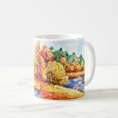 Unterwasserfarbenlandschaft mit anpassbarem Text Kaffeetasse (VorderseiteRechts)