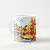 Unterwasserfarbenlandschaft mit anpassbarem Text Kaffeetasse (Vorderseite Links)