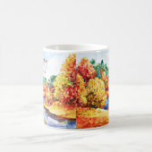 Unterwasserfarbenlandschaft mit anpassbarem Text Kaffeetasse (Mittel)