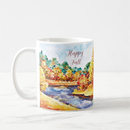 Unterwasserfarbenlandschaft mit anpassbarem Text Kaffeetasse (Links)