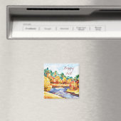 Unterwasserfarbenlandschaft mit anpassbarem Text Magnet (In Situ (Geschirrspüler))