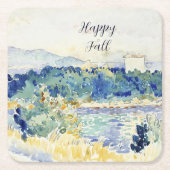 Unterwasserfarbenlandschaft mit anpassbarem Text Rechteckiger Pappuntersetzer (Vorderseite)