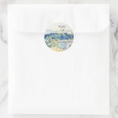 Unterwasserfarbenlandschaft mit anpassbarem Text Runder Aufkleber (Tasche)