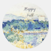Unterwasserfarbenlandschaft mit anpassbarem Text Runder Aufkleber (Vorderseite)
