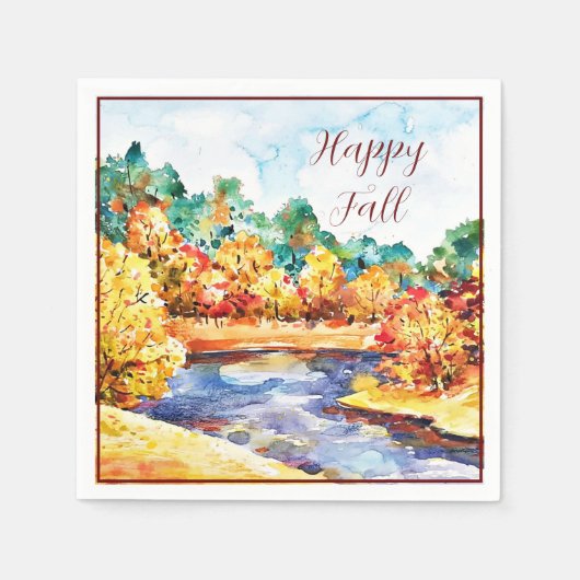 Unterwasserfarbenlandschaft mit anpassbarem Text Serviette (Vorderseite)