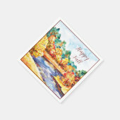 Unterwasserfarbenlandschaft mit anpassbarem Text Serviette (Ecke)