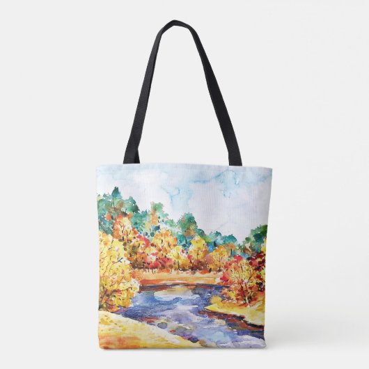 Unterwasserfarbenlandschaft mit anpassbarem Text Tasche (Rückseite)