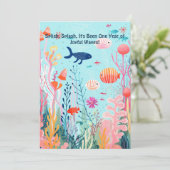 Unterwasserfeier 1. Jubiläum Feiertagskarte (Stehend Vorderseite)