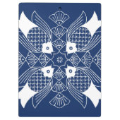 Unterwasserfisch-Entwurf mit blauem Hintergrund Klemmbrett (Rückseite)