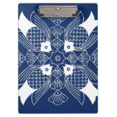 Unterwasserfisch-Entwurf mit blauem Hintergrund Klemmbrett (Vorderseite)