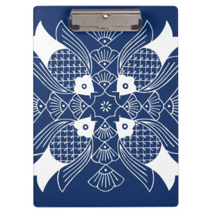 Unterwasserfisch-Entwurf mit blauem Hintergrund Klemmbrett