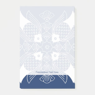 Unterwasserfisch-Entwurf mit blauem Hintergrund Post-it Klebezettel