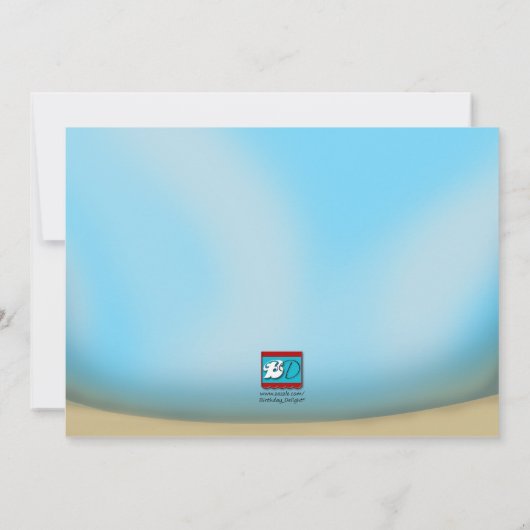 Unterwasserfisch - Kindergeburtstag Party Einladun Einladung (Rückseite)