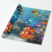 Unterwasserfisch-Meereswelt-Tier Geschenkpapier (Ungerollt)