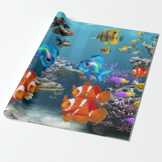 Unterwasserfisch-Meereswelt-Tier Geschenkpapier (Ungerollt)