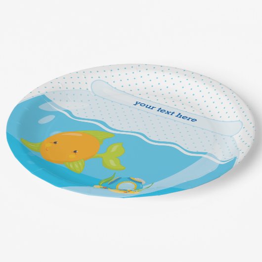 Unterwasserfisch Pappteller (Schrägansicht)