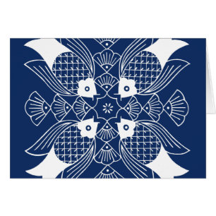 Unterwasserfischdesign mit blauem Hintergrund