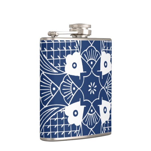 Unterwasserfischdesign mit blauem Hintergrund Flachmann (Rechts)