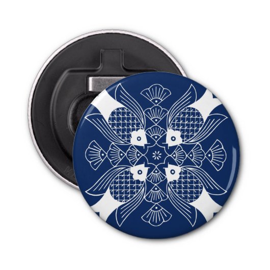 Unterwasserfischdesign mit blauem Hintergrund Flaschenöffner (Vorderseite)