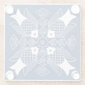 Unterwasserfischdesign mit blauem Hintergrund Glasuntersetzer (Rückseite)