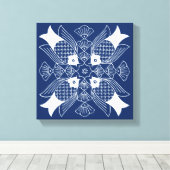 Unterwasserfischdesign mit blauem Hintergrund Leinwanddruck (Insitu (Holzboden))