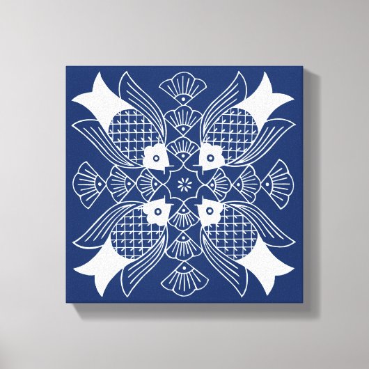 Unterwasserfischdesign mit blauem Hintergrund Leinwanddruck (Vorderseite)