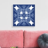 Unterwasserfischdesign mit blauem Hintergrund Leinwanddruck (Insitu (Wohnzimmer))