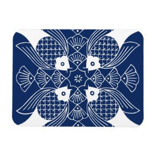 Unterwasserfischdesign mit blauem Hintergrund Magnet
