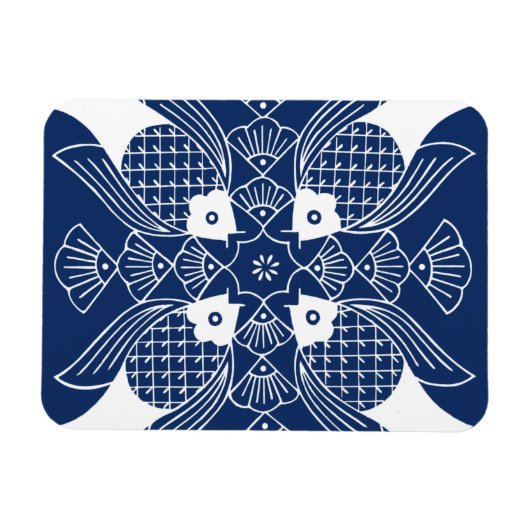 Unterwasserfischdesign mit blauem Hintergrund Magnet (Horizontal)