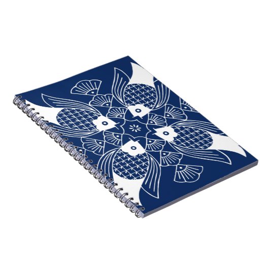 Unterwasserfischdesign mit blauem Hintergrund Notizblock (Rechte Seite)