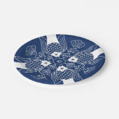 Unterwasserfischdesign mit blauem Hintergrund Pappteller (Schrägansicht)
