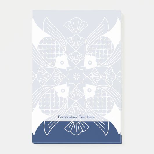 Unterwasserfischdesign mit blauem Hintergrund Post-it Klebezettel (Vorderseite)