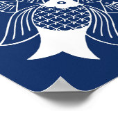 Unterwasserfischdesign mit blauem Hintergrund Poster (Ecke)