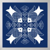 Unterwasserfischdesign mit blauem Hintergrund Poster (Vorne)