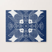 Unterwasserfischdesign mit blauem Hintergrund Puzzle (Horizontal)