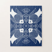 Unterwasserfischdesign mit blauem Hintergrund Puzzle (Vertikal)