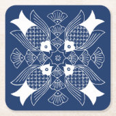 Unterwasserfischdesign mit blauem Hintergrund Rechteckiger Pappuntersetzer (Vorderseite)