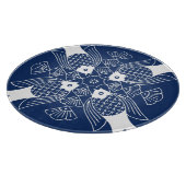 Unterwasserfischdesign mit blauem Hintergrund Schneidebrett (Ecke)