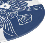 Unterwasserfischdesign mit blauem Hintergrund Schneidebrett (Ecke)