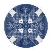 Unterwasserfischdesign mit blauem Hintergrund Schneidebrett (Vorderseite)