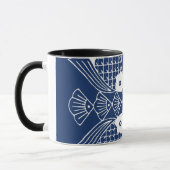 Unterwasserfischdesign mit blauem Hintergrund Tasse (Links)