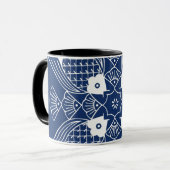Unterwasserfischdesign mit blauem Hintergrund Tasse (Vorderseite Links)