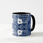 Unterwasserfischdesign mit blauem Hintergrund Tasse (VorderseiteRechts)
