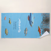 Unterwasserfische gestreift Moderne deinen Namen Strandtuch (Vorderseite)