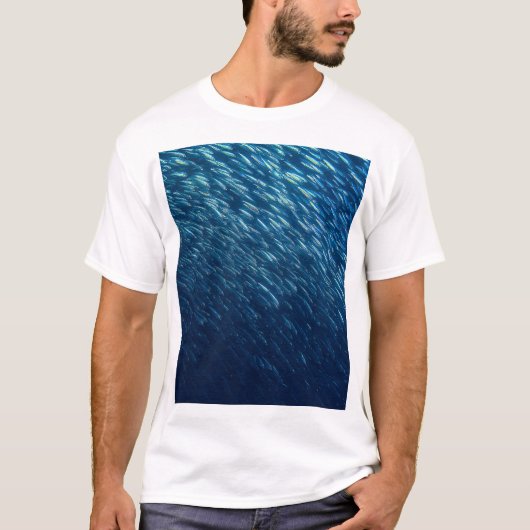 Unterwasserfischschule Abstrakt T-Shirt (Vorderseite)