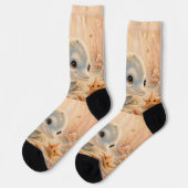 Unterwasserfreundschaft – Delfin und Seestern Socken (Linkes Detail)